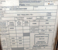 sdc extendable skeletal trailer tri axle 2007 221104