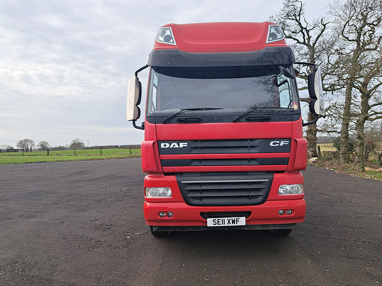 daf far cf85.460 v waggon & drag with crane and tri axle trailer rigid 6x2 manual 2011 250305