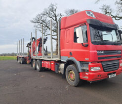daf far cf85.460 v waggon & drag with crane and tri axle trailer rigid 6x2 manual 2011 250305