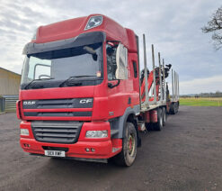 daf far cf85.460 v waggon & drag with crane and tri axle trailer rigid 6x2 manual 2011 250305