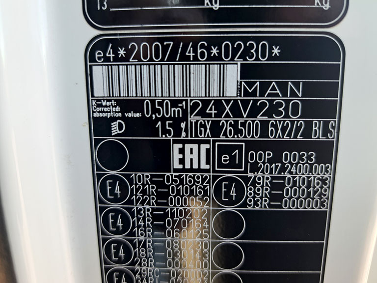 man tgx 26.500 tractor unit 6x2 auto 2019u7 260206