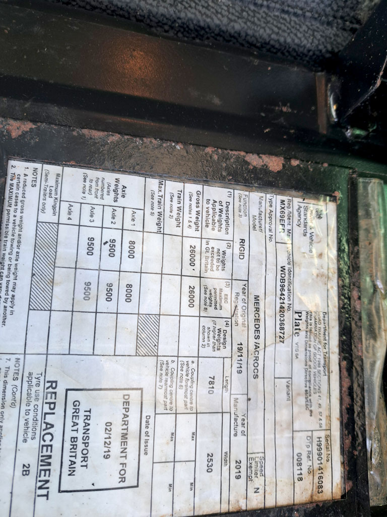 mercedes arocs 2630 tipper 6x4 auto 2019 260301